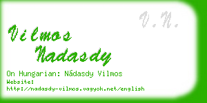 vilmos nadasdy business card