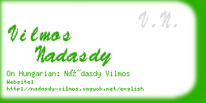 vilmos nadasdy business card